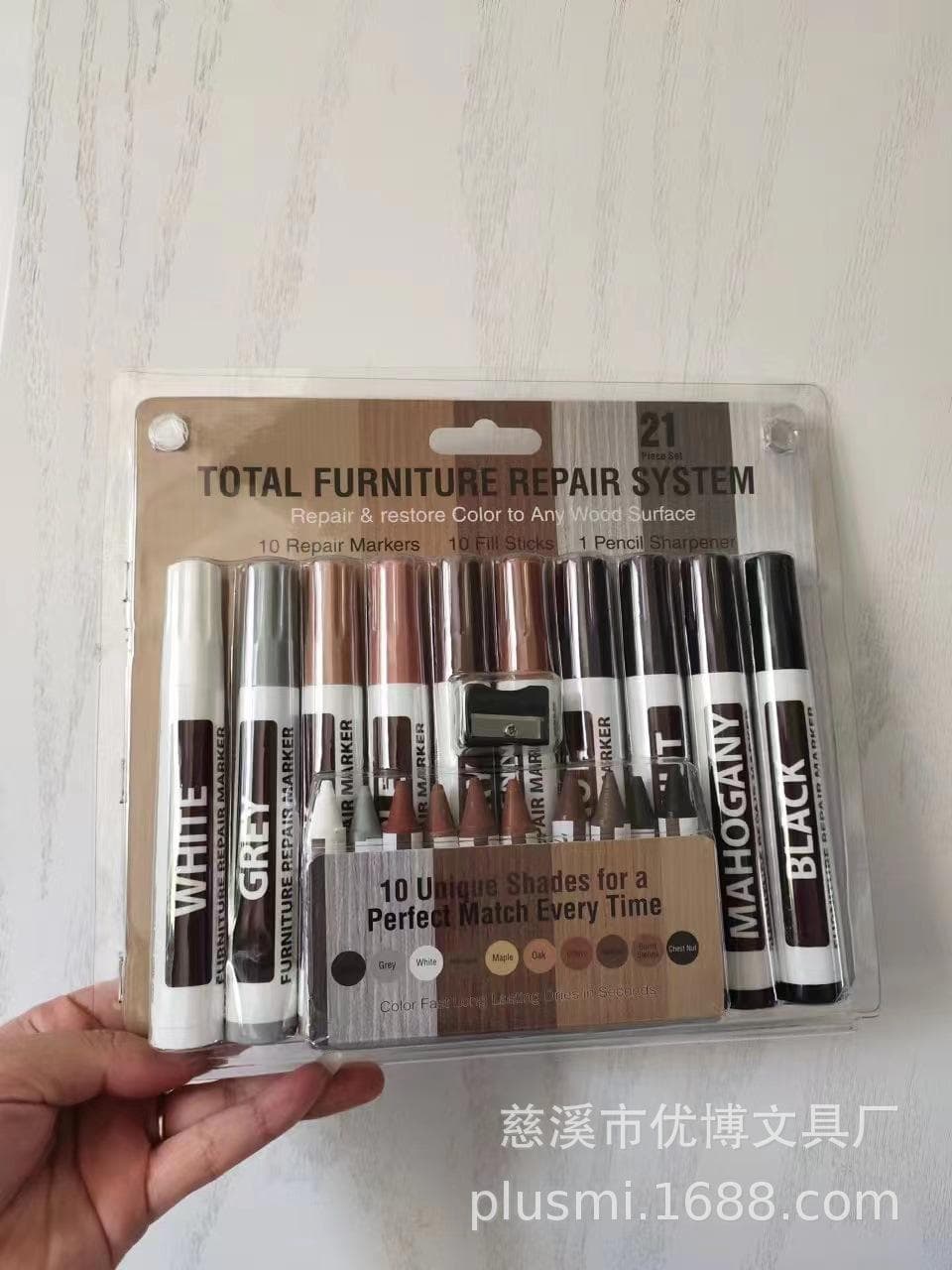 [Ready stock] Floor repair paint touch-up pen, furniture wood door touch-up pen, furniture crayon,