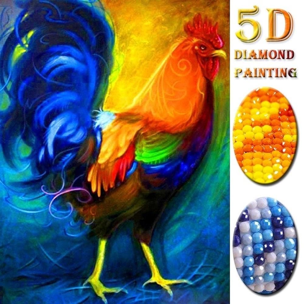 Diamond Painting Cock Diamond Embroidery 5D DIY Picture Decoration Home Gift Handmade 20X30CM