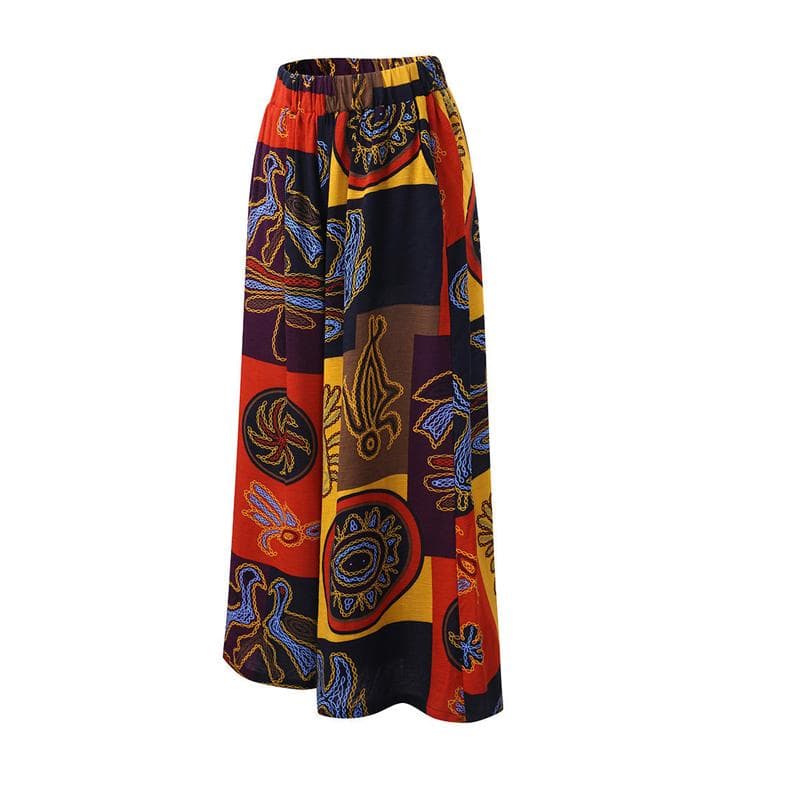 Women's Wide Leg Boho Harem Pants Gypsy Hippie Indian Thailand Bohemian Palazzo Pants Smocked Waist Aladdin Trousers shirt XXXL orange