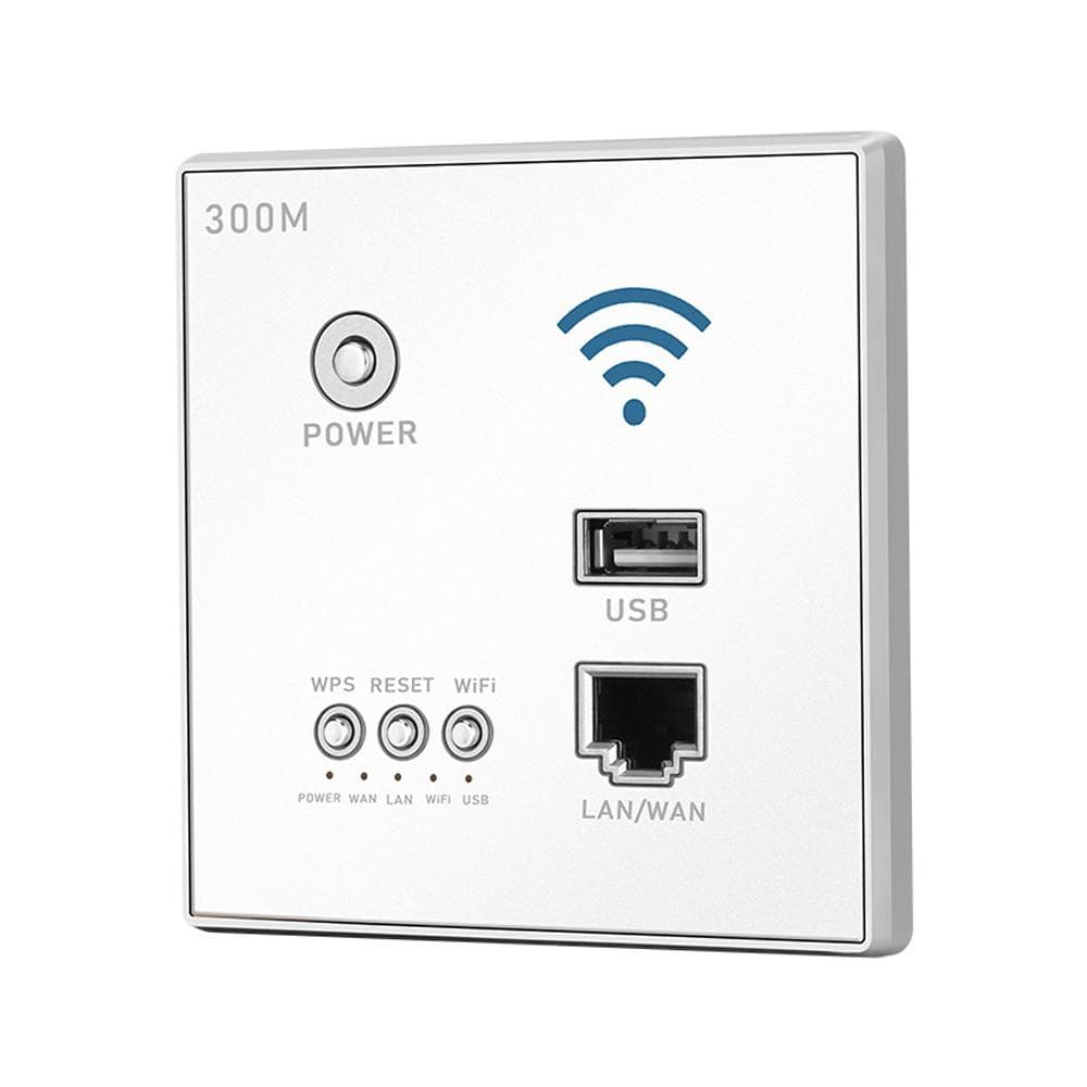 300Mbps In-Wall Wireless Router AP Access Point WiFi Router LAN Network Switch WiFi AP Router with white