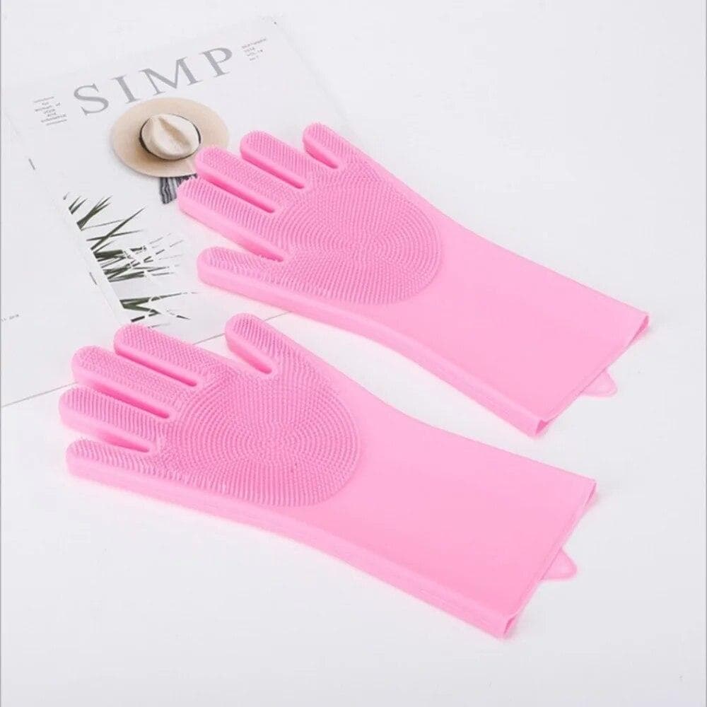 Bathroom Dog Cats Bath Brush Massage Gloves Soft Rubber Comb Pet Accessories For Cats Shower Cleaning Tools Suppliers pink