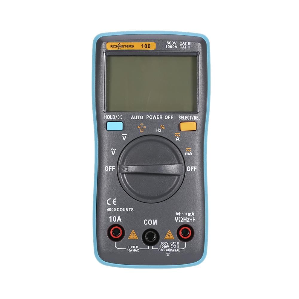 RICHMETERS RM100 LCD Digital Multimeter DMM DC AC Voltage Diode Duty Tester