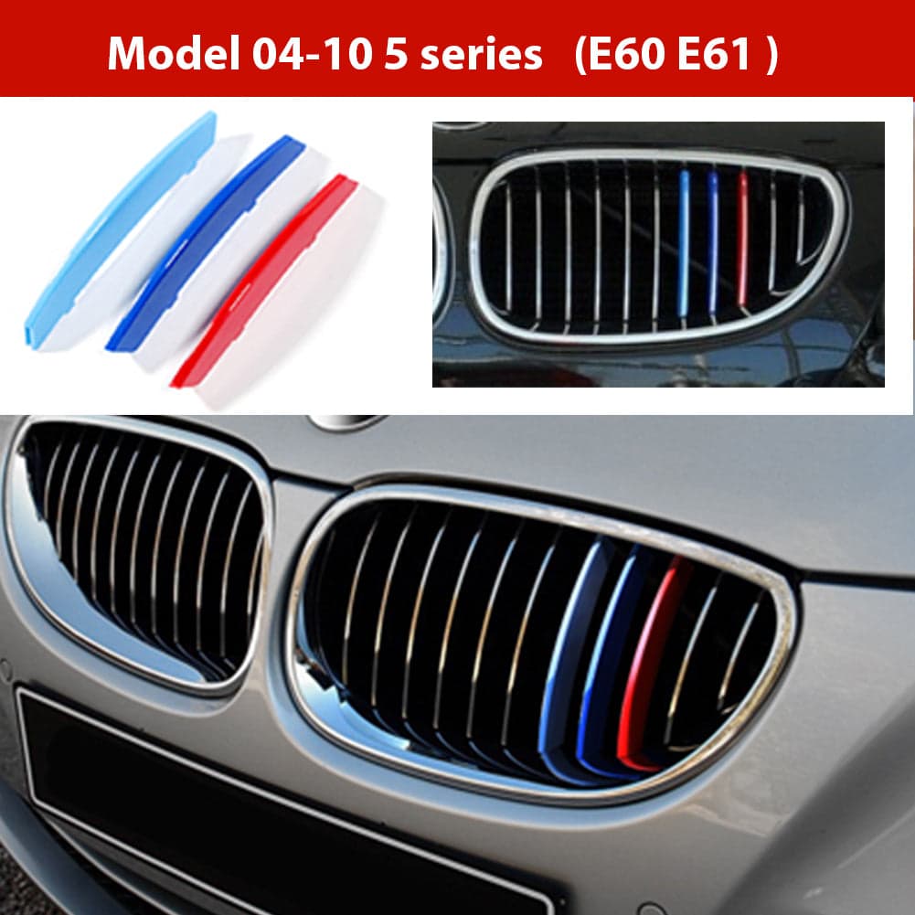 3pcs/Set M Power Car Racing Front Grille Trim Strips For X1 X2 X3 X5 E46 E90 E91 E92 E93 F30 E60 E61 F10 G30 G20 F07 F11 F18 Performance E60 E61 04-10