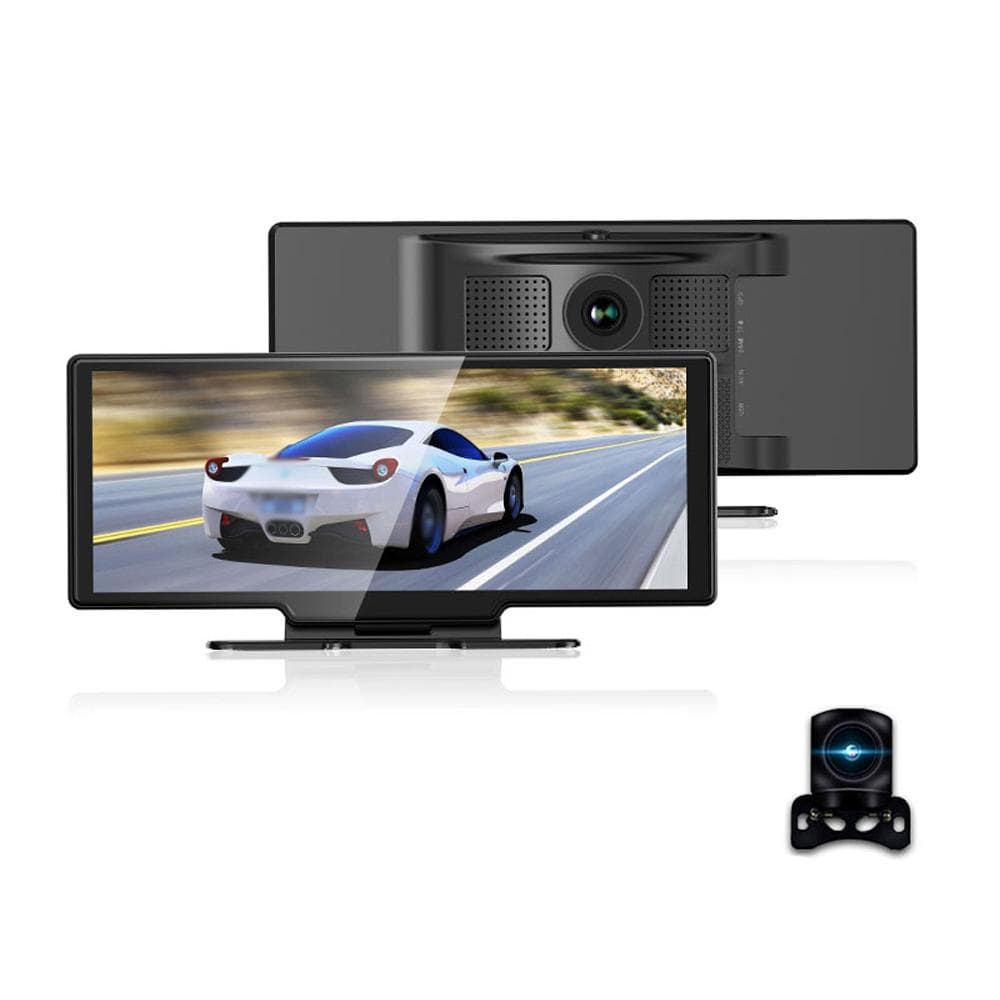 4K DVR Dash Camera Front & Rear Driving Recorder with 10.26 Inch Touchscreen for Carplay Android black