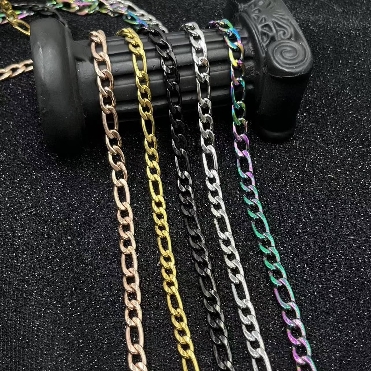 3-6mm Necklace Stainless Steel Real Gold Plated Chains for Men Women Boy Jewelry 3mm-55cm multicolour
