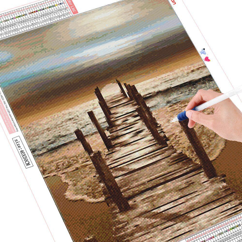 Diamond Embroidery Landscape DIY Kid Diamond Painting Full Round Seaside Picture 20X30CM