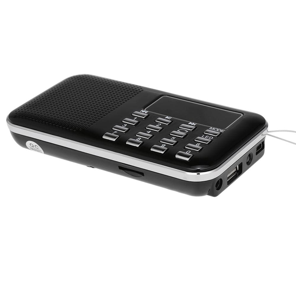 Y-896 Mini FM Radio Digital Portable 3W Stereo Speaker MP3 Audio Player High Fidelity Sound Quality black