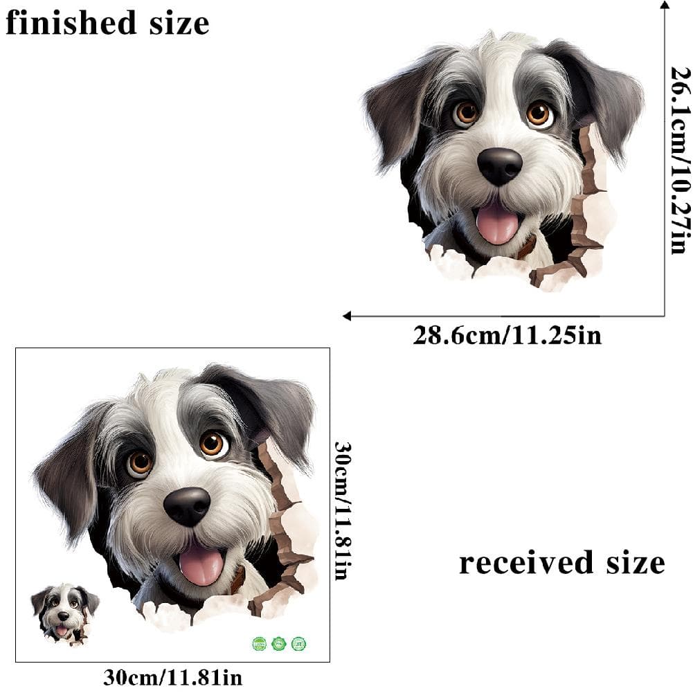 Cartoon Cute Pet Dog Wall Sticker Bathroom Toilet Sticker Cabinet Decoration Waterproof Self Adhesive Puppy Decals 30x30cm