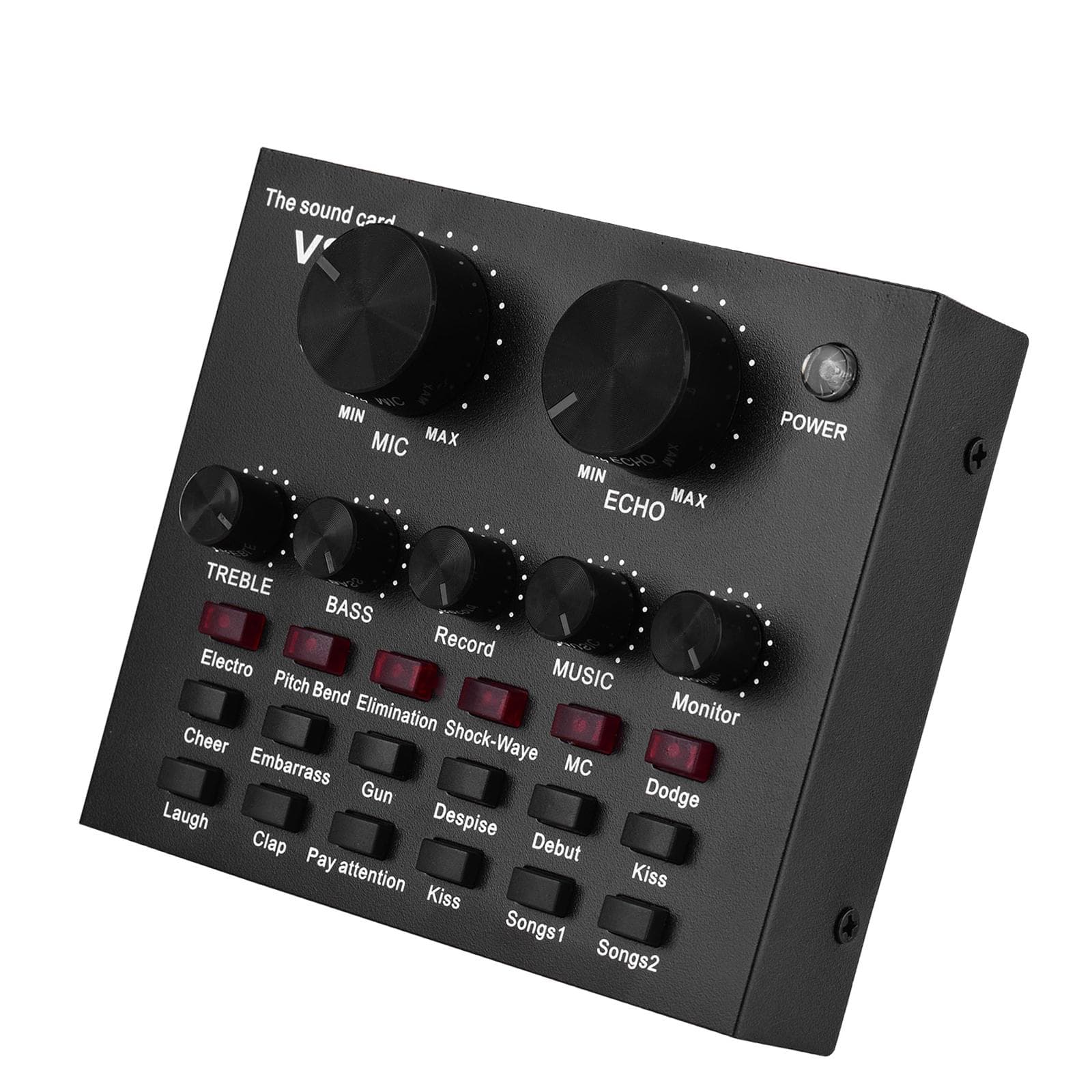 External Audio Mixing Sound Card USB Audio Interface Connection with Multiple Sound Effects Without BT