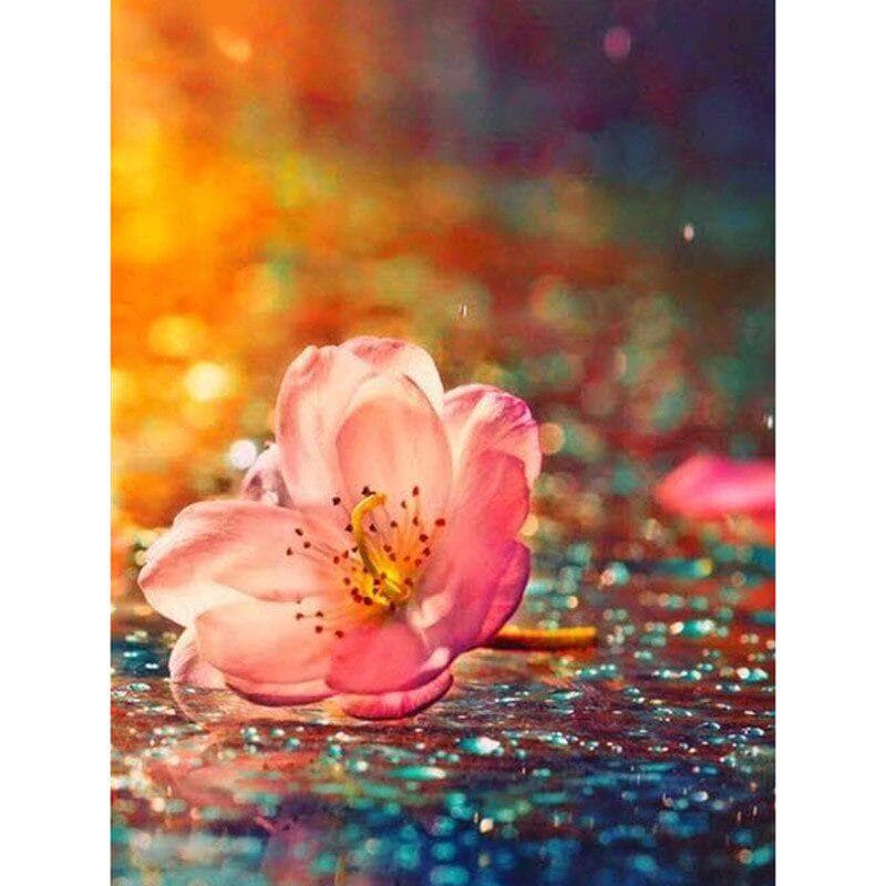 Full Round Drill Diamond Embroidery Flower on The Ground 5D Diamond Painting Cross Stitch Rhinestone 20X30CM