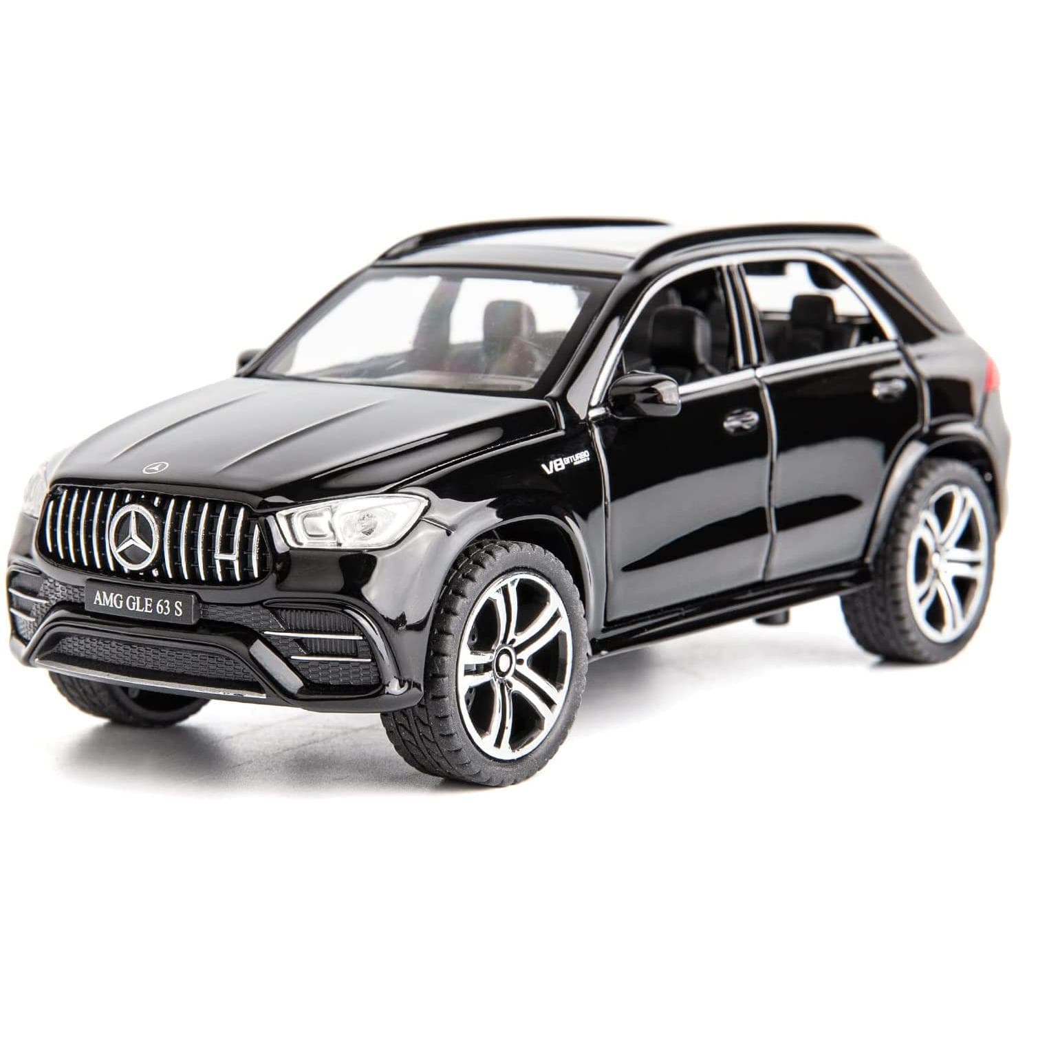 1/32 Scale Benz AMG GLE 63S SUV Toy Car,Alloy Diecast Pull Back Car Model with Light and Sound Toy Vehicles for Kids Boys 1/32-15.4x6.8x6cm black