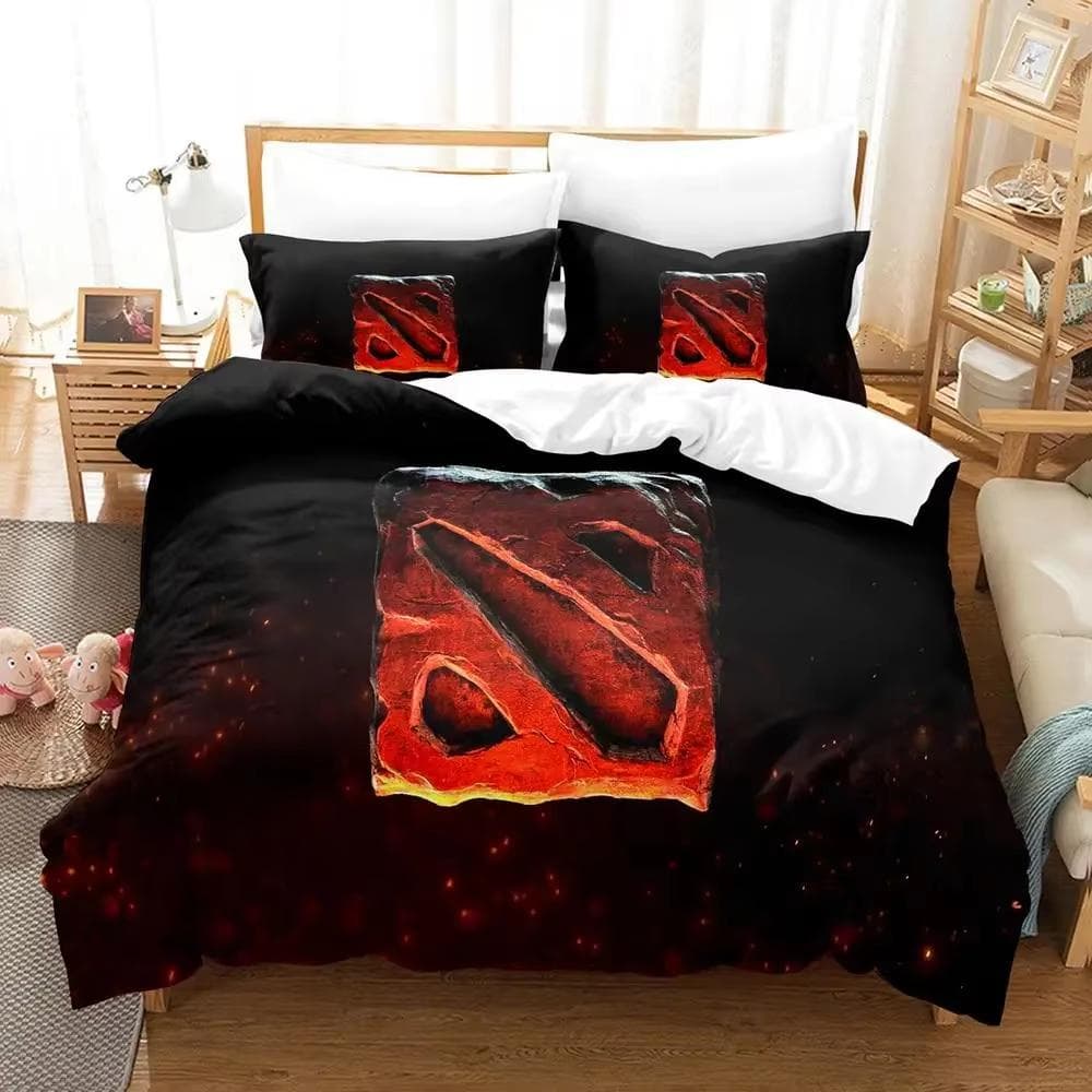 3d Print Game Dota 2 Bedding Set Single Double Queen King Size Duvet cover Anime Bedclothes for Adults Quilt Cover Pillowcase EU SK(260x220cm)
