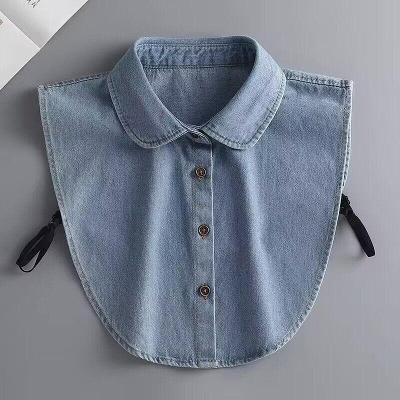 New Denim Fake Collar Women Ladies False Collar Shirt Half Shirt Detachable Blouse Detachable Collar Removable Accessories