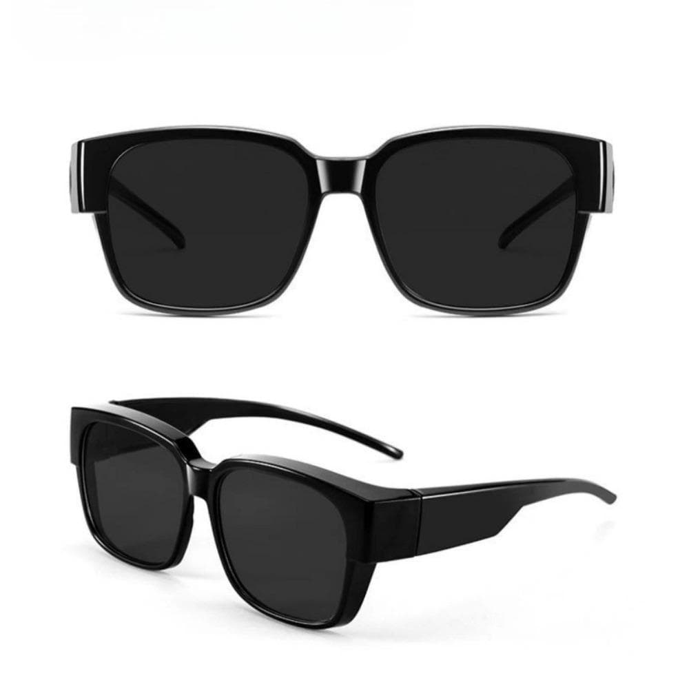Trendy Wrap Around Fit Over Glasses Sunglasses for Driving Riding Sun Protection Squa Style