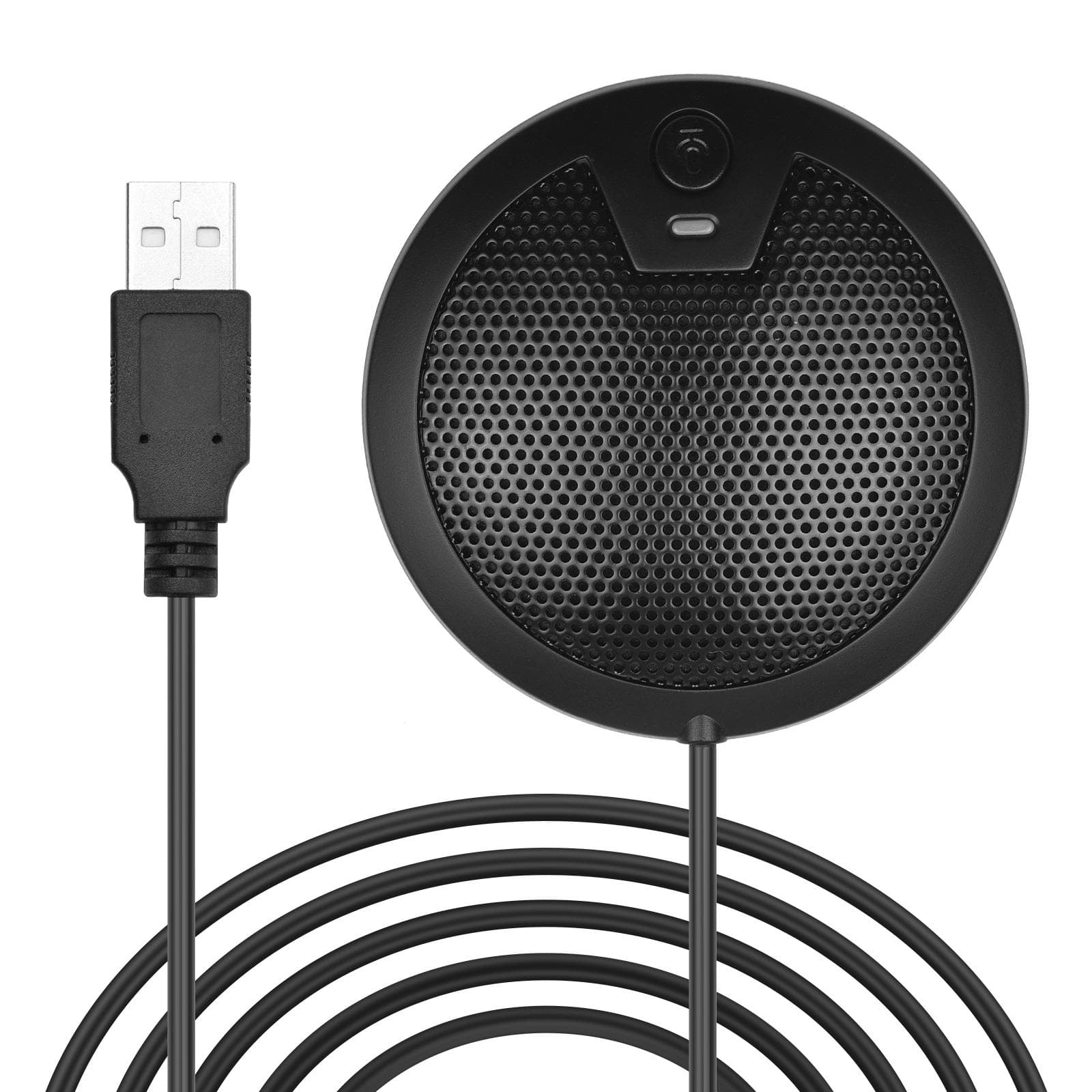 USB Desktop Condenser Microphone 360 degrees  Omnidirectional Mic with 2m Long Cable Type-C Plug for black
