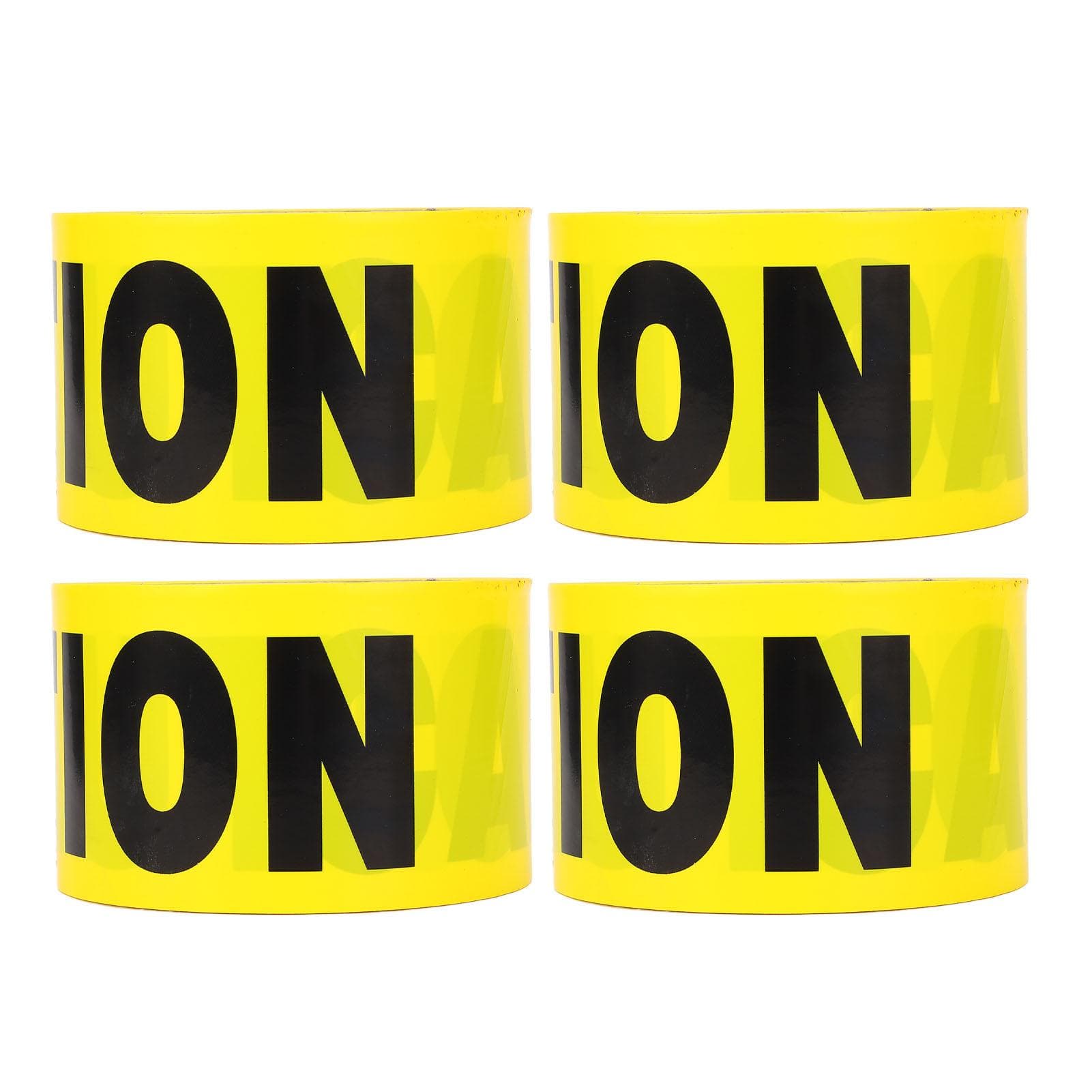 4PCS Caution Tape Rolls Yellow Background Black Word Barricade Safety Warning Tape for Construction