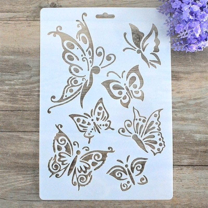 1PC Butterfly Stencils for Wall Painting DIY Scrapbooking Po Album Paper Card Making Craft 1PC