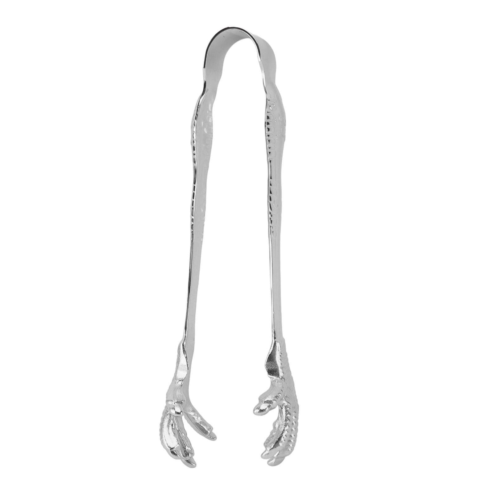Claw Style Ice Tong Stainless Steel Hand Polished Eagle Claw Shape Ice Tongs for Bar Home Use Black silver