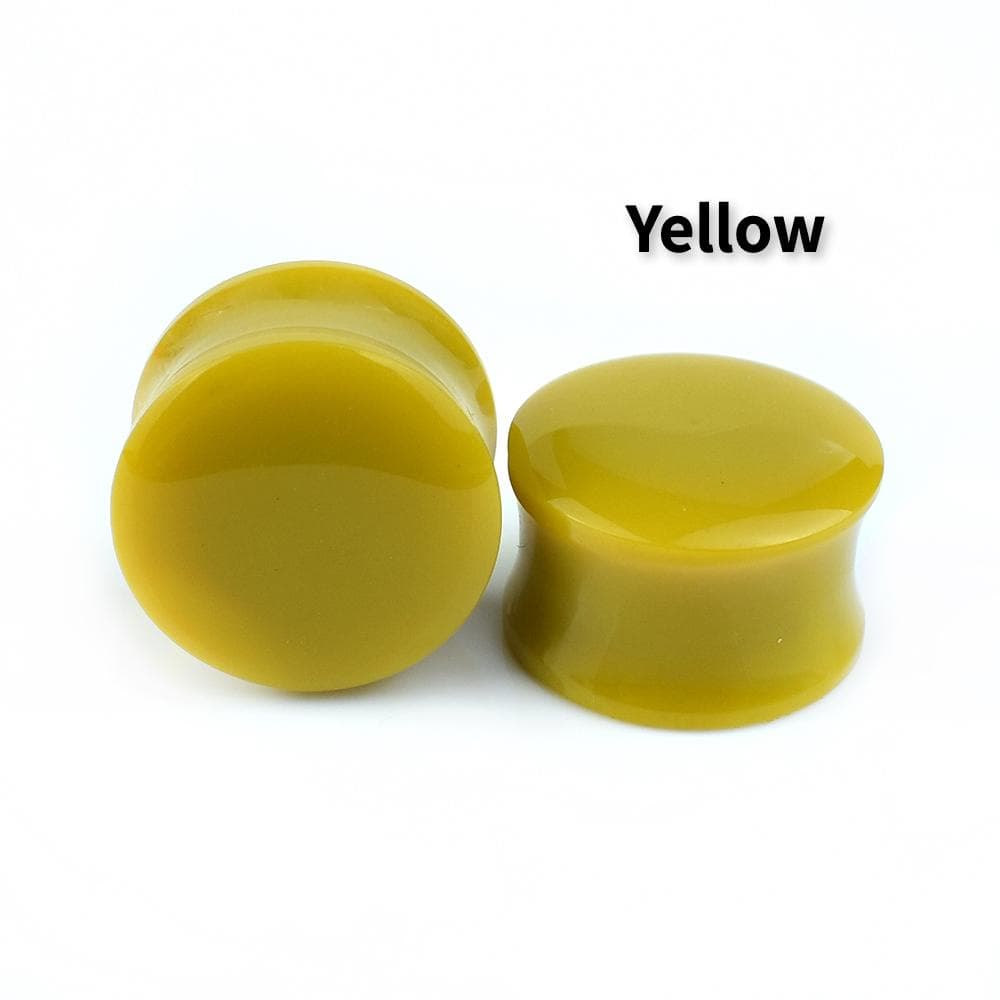 6-50mm Colourful Acrylic Ear Gauges Tunnels Stretchers Expander Double Flared Plug Body Jewelry 16mm yellow