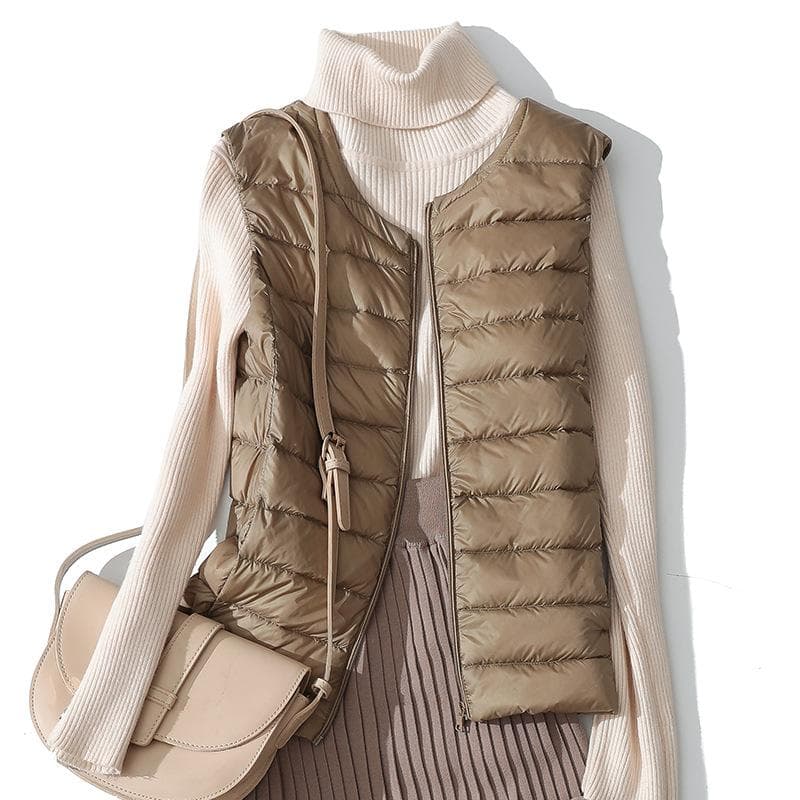 Women's Ultra Light Down Vest Lightweight Waistcoat Female Windproof Warm White Duck Down Sleeveless Down Jacket Coat 6XL