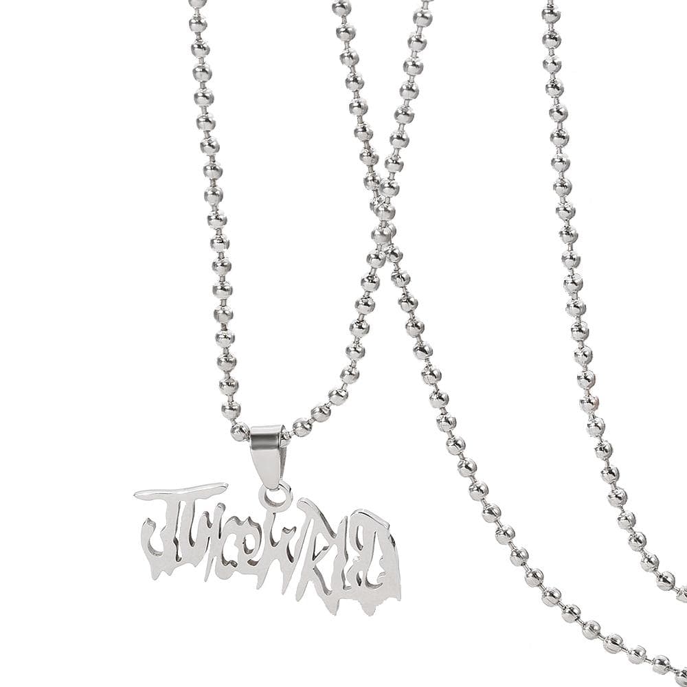 999 Wrld Juice Heart Pendant Necklace Hip Hop Singer Stainless Steel  Men and Women Young Boy Never Broke Again Necklace silver
