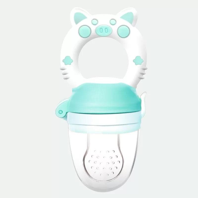 Baby Food Feeding Spoon Juice Extractor Fruit Feeder Pacifier Baby Feeding Bottle Silicone Gum Fruit Vegetable Bite Eat Feeder green
