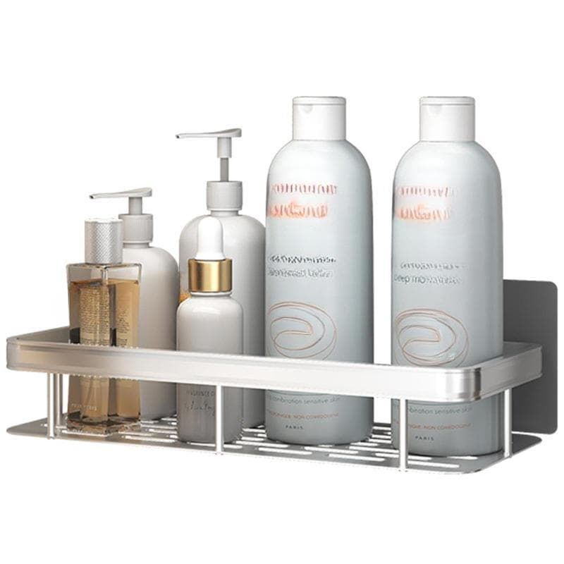 Toilet space aluminum perforation-free wall hanging shelf Bathroom storage shelf Toilet corner shelf silver
