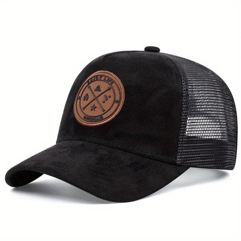 Summer Mesh Baseball Cap Women Men ENJOY LIFE Letter Patch Snapback Hat Casual Breathable Unisex Street Hip Hop Trucker Caps black