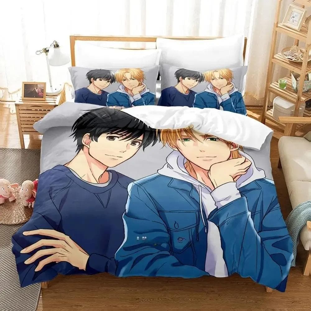 Banana Fish Bedding Set Single Twin Full Queen King Size Bed Set Adult Kid Bedroom Duvetcover Sets 3D Print Anime Bed Sheet EU Single 135x200cm