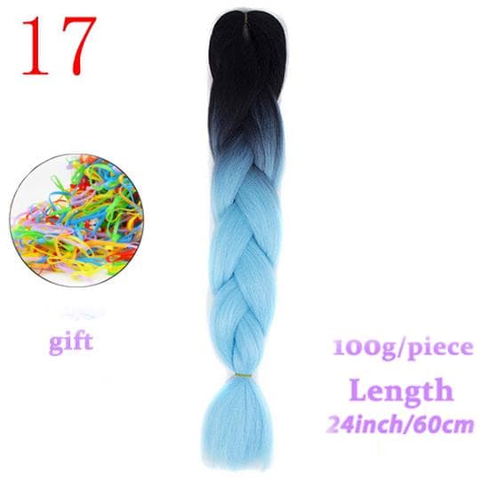 80 Colors Long Ombre Long Jumbo Synthetic Woven Hair Crochet Colorful girl Hair Extension B17 multicolour