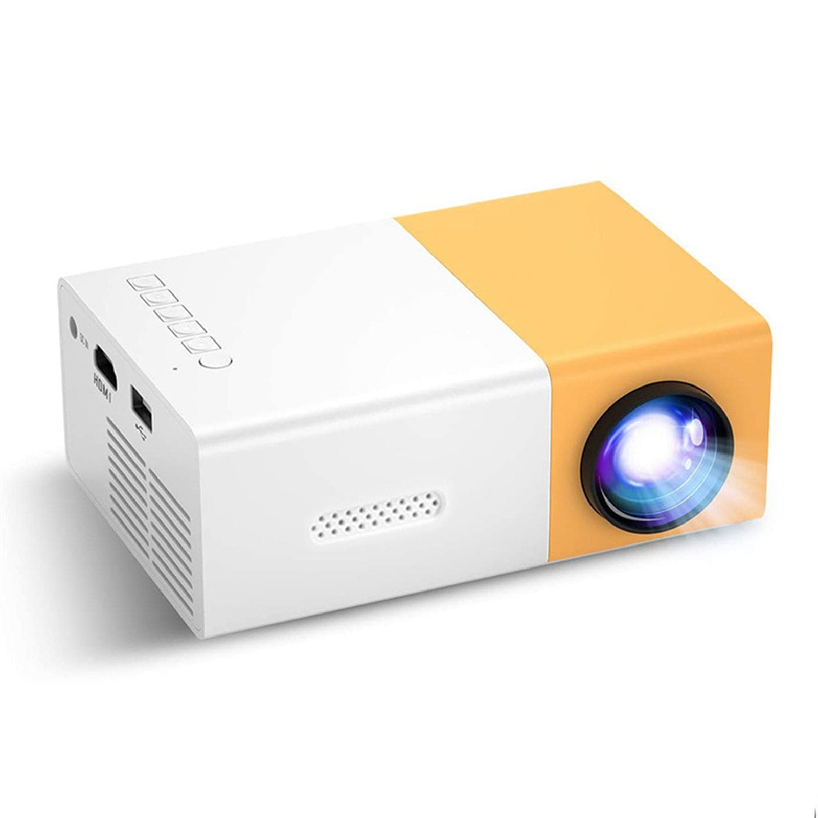 YG300 Portable Projector Smart Home Theater Media Player for Home Theater Cartoon Movies US Plug yellow