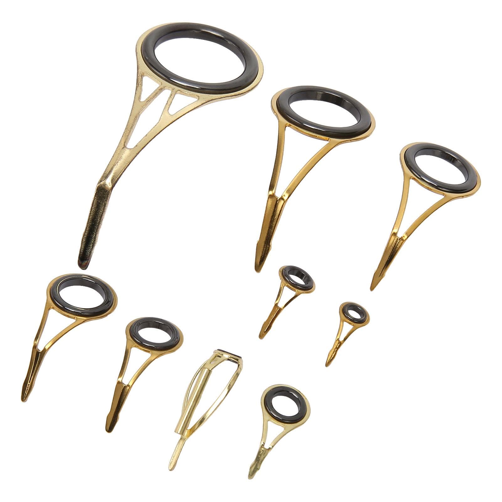 9PCS Fishing Rod Tip Guide Repair Kit Stainless Steel Ceramic Ring Rod Tip Guide Replacement Kit