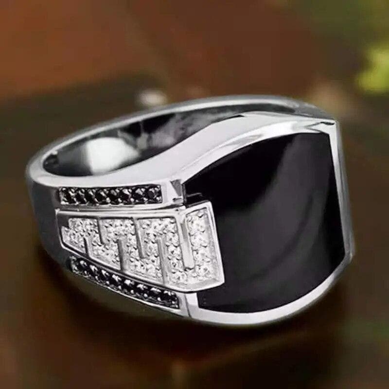 Retro Handmade Turkish Signet Rings For Men Ancient Silver Color Carved Scorpion Animal Rings Yellow Zircon Inlay Muslim Rings 6