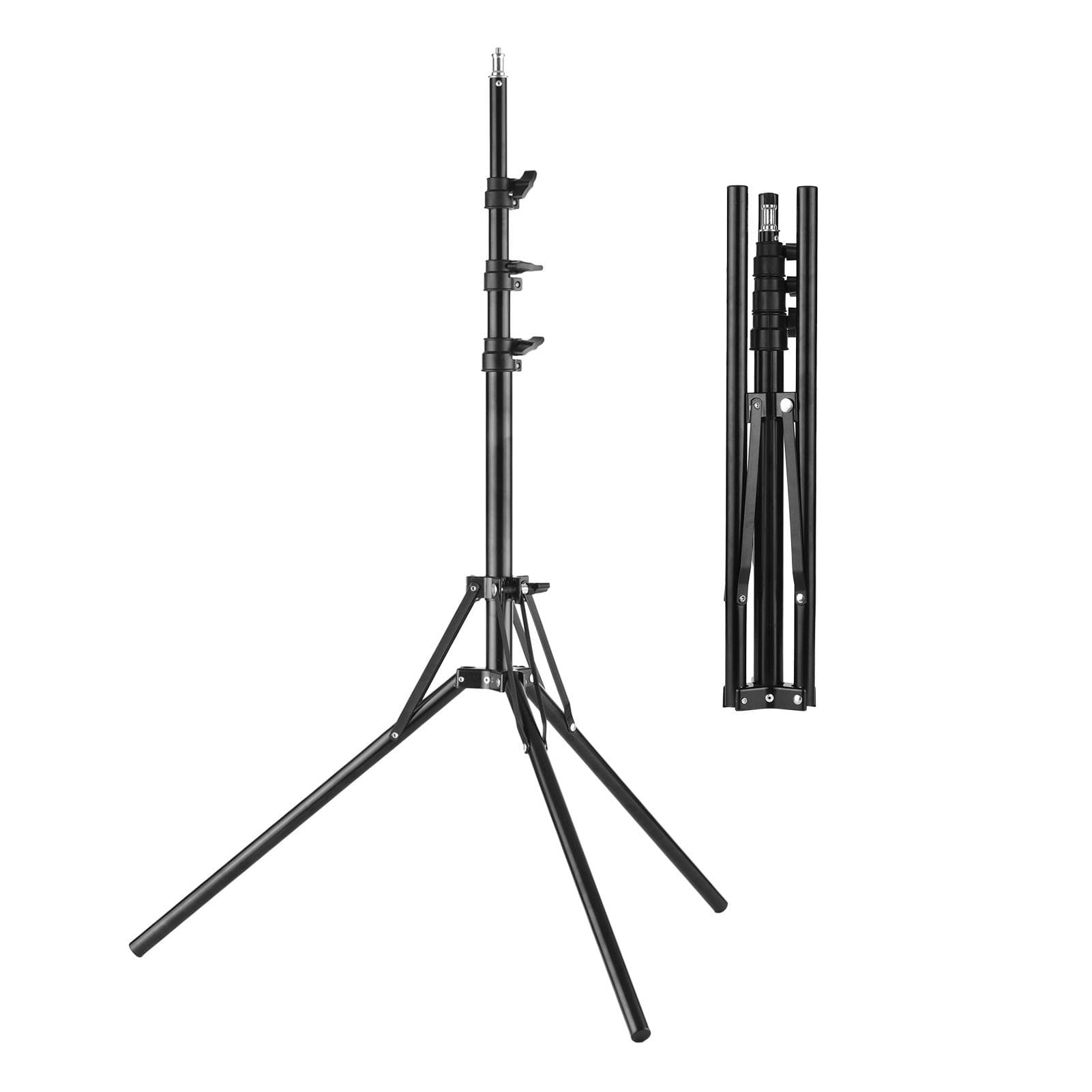 Photography Lighting Stand Stuido Light Tripod Stand Metal Ring Light Stand 200cm/ 78.7in Max. black