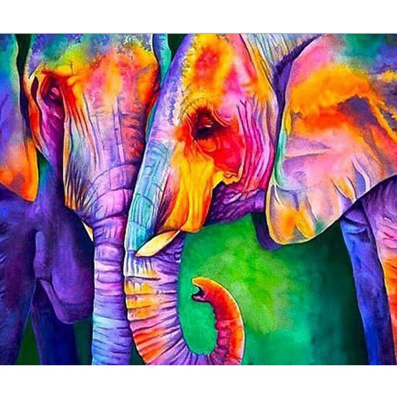 Paint with Diamond Three Elephants 5d Diamond Painting Diamond Embroidery Cross Stitch Rhinestone 20X30CM