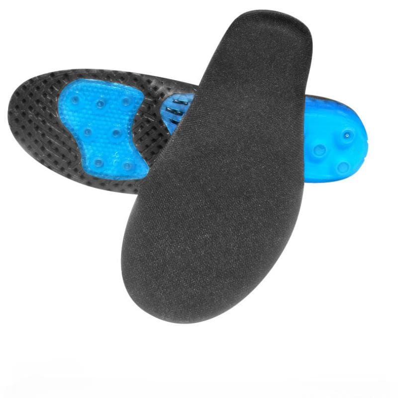 Premium Silicone Gel Insoles With Spring Shock Absorption Cushioning Sports Insole Orthopedic Insert Plantar Fasciitis Feet Care EU 46-48 black