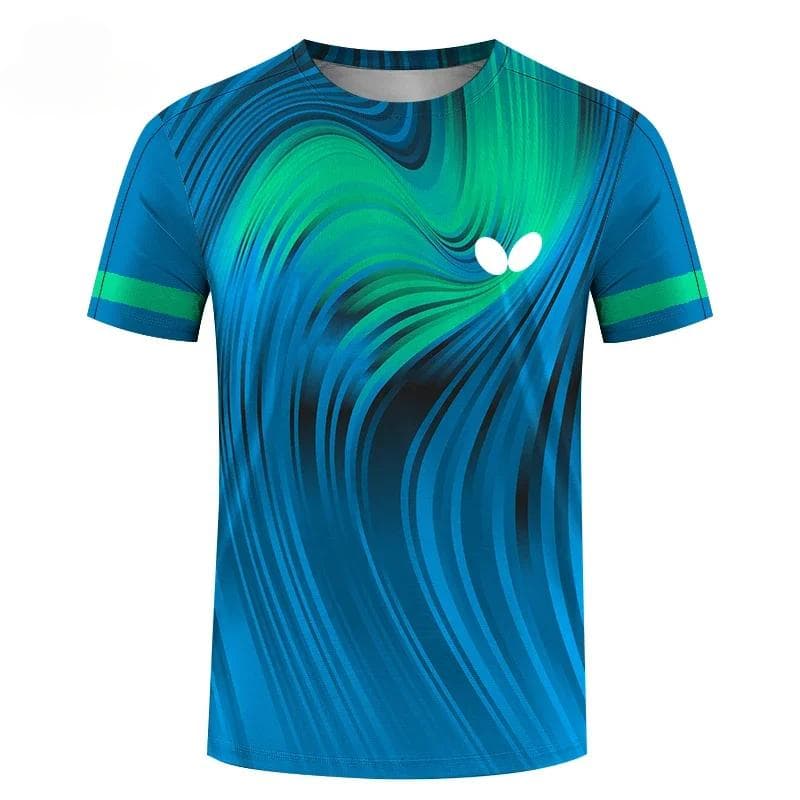 Men's T-shirt Quick Drying Sport Tennis Clothes Fashion 3D Printing Badminton Uniforms Women Training T Shirt Men's Tops Tees M