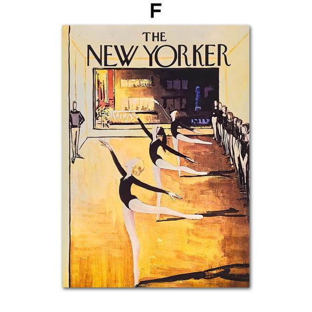 Ballerina Library Lion The New Yorker Magazine Wall Art Canvas Painting Posters And Prints Wall Pictures For Living Room Decor No Frame 60*90cm