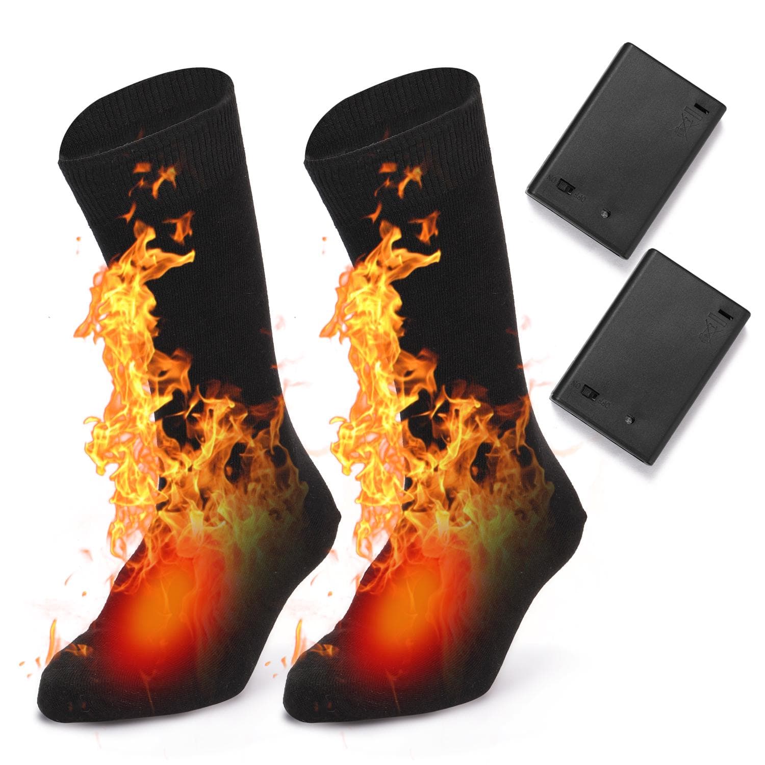Electric Heated Socks Battery Powered Cold Weather Heat Socks for Men and Women Outdoor Riding 3pcs battery