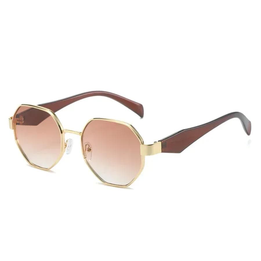 High Quality Polygonal Metal Sunglasses Unisex UV Protection Outdoor Driving Travel Eye Protection Shades Eyewear