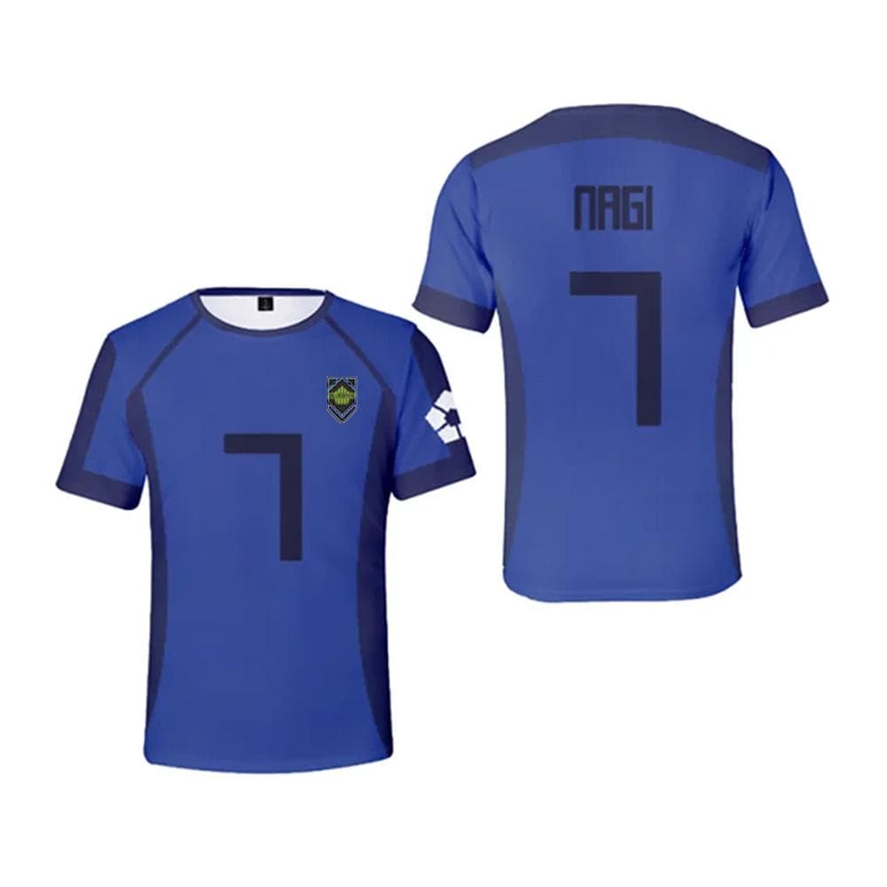 Anime Japanese Blue Lock Isagi Yoichi Football Jersey T-shirt Cosplay Hyoma Chigiri Meguru Bachira Tee Original Children Clothes M