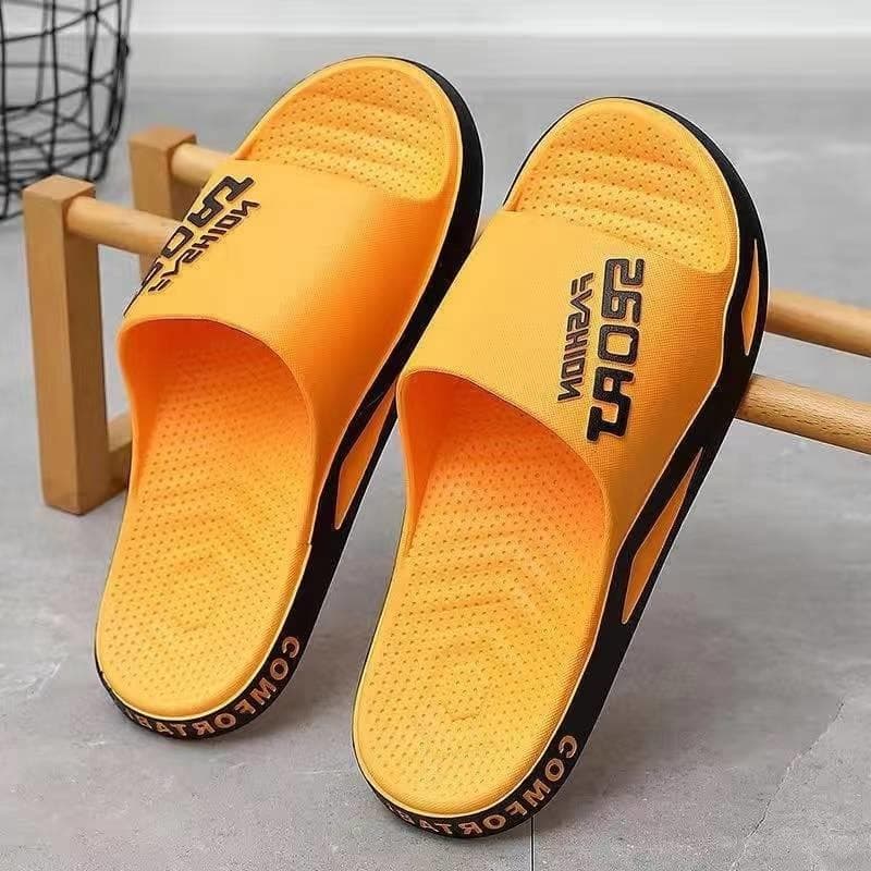 Men's Fashion Slippers Non-slip and Deodorant Summer Beach Sandals 44-45 yellow