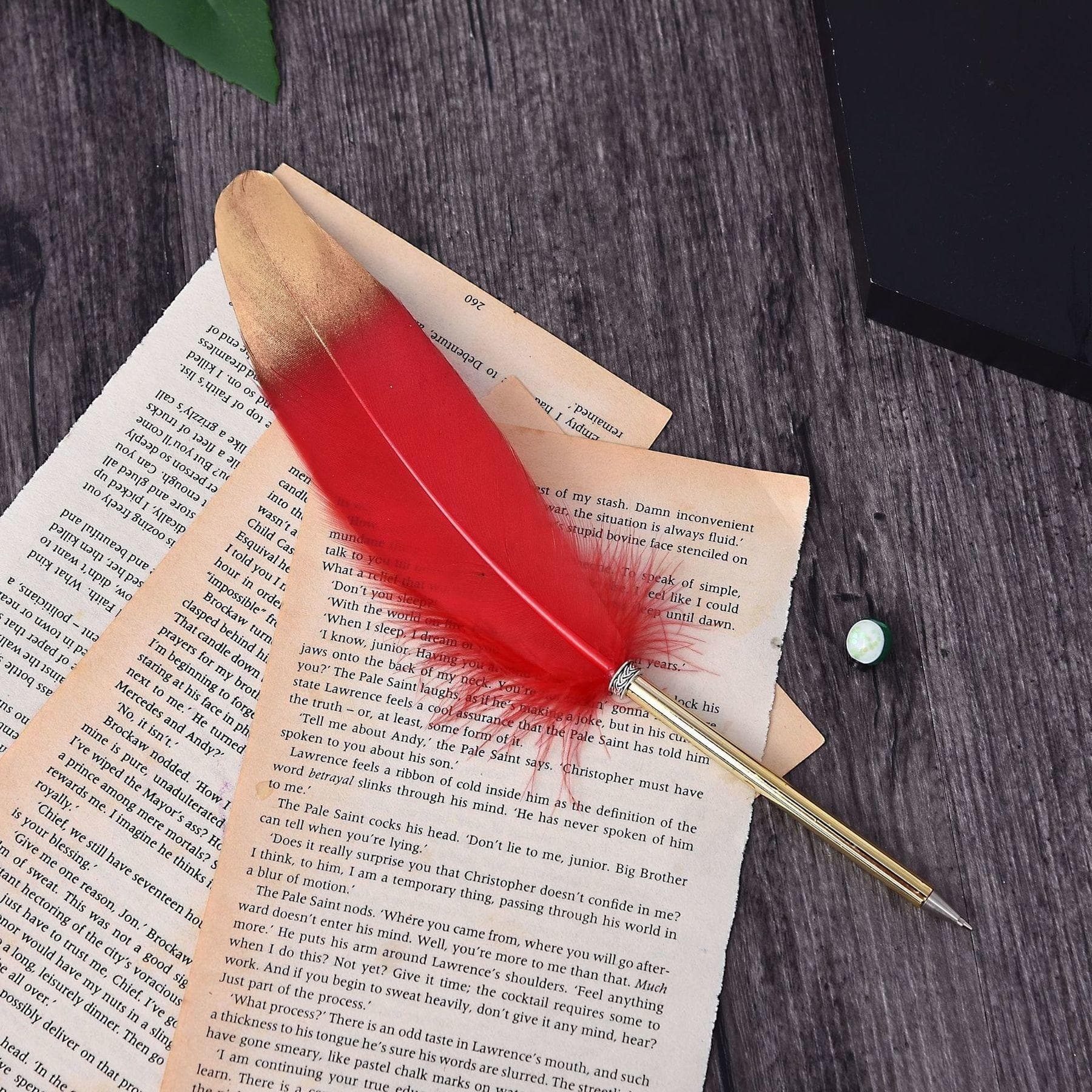 1 Piece Stationery Cute Feather School Office Supplies Ballpoint Pen Gift Sweet Pretty Lovely Personality Styling red