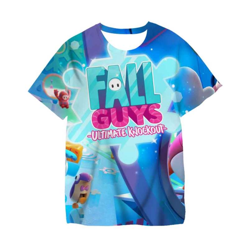 Games Fall Guys T Shirt For 3 to 14 Ys Kids Clothes Baby Boys T-shirt Kid Girls Tops Tee Children Clothing Boy T-shirts 120