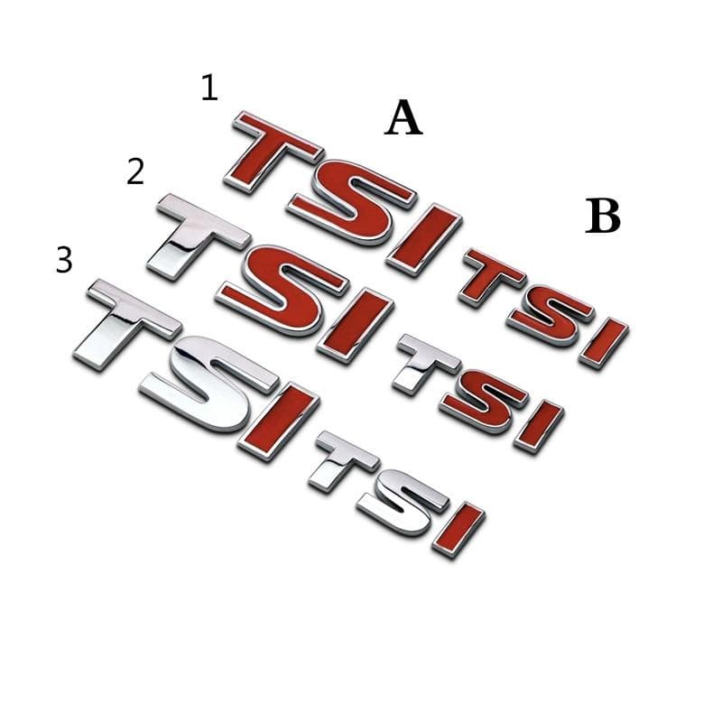 1Pcs 3D Metal TSI Car Side Fender Rear Trunk Emblem Car Styling Badge Sticker Decals B1