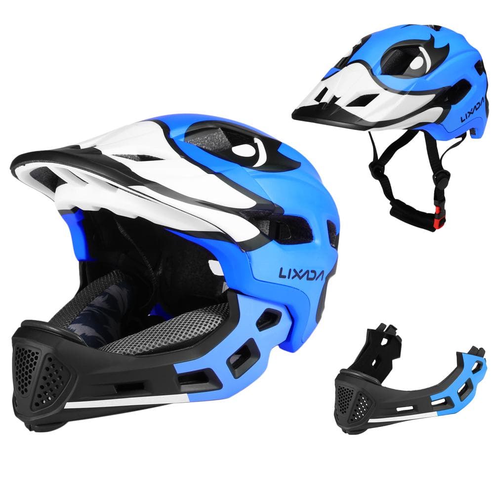 Lixada Kids Detachable Full Face Helmet Children Sports Safety Helmet for Cycling Skateboarding dark blue