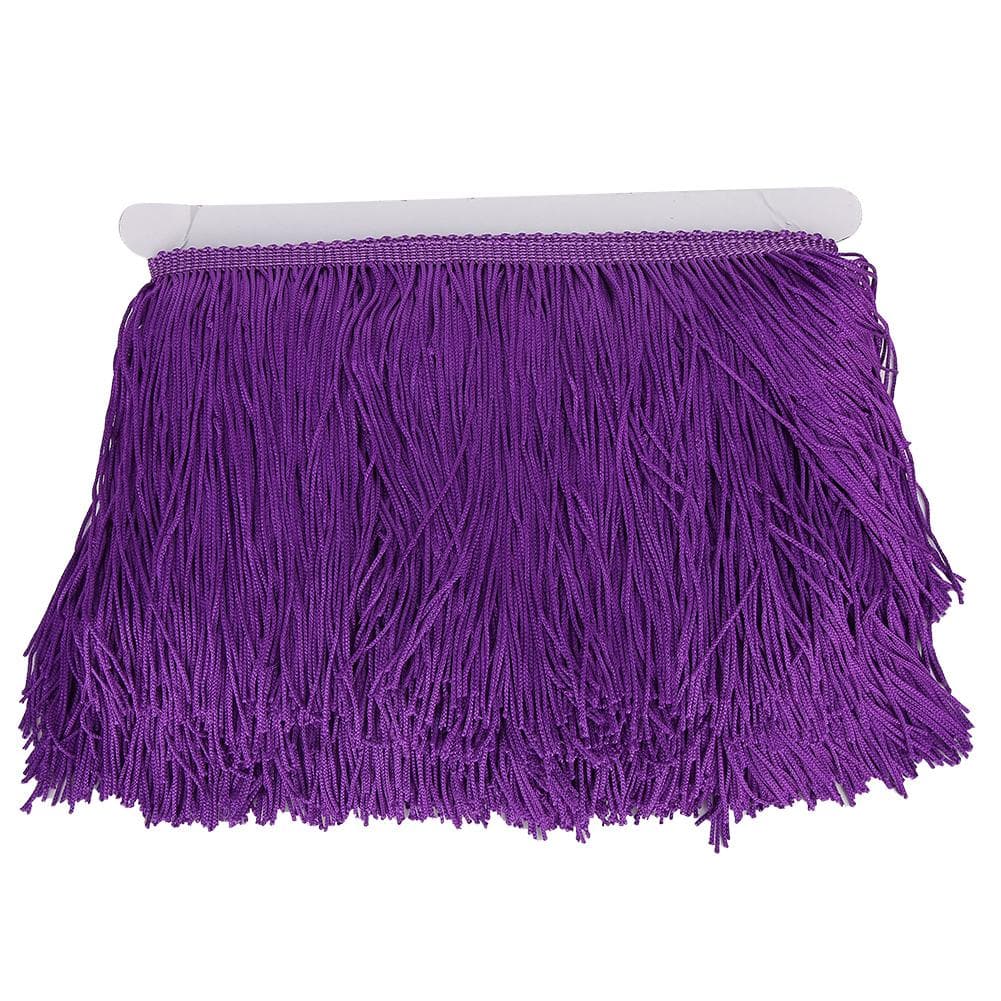 Tassels Fringe Lace Latin Dress Stage Clothing Shoes Craft Curtain DIY Accessories 14cm  5.5inDark dark purple