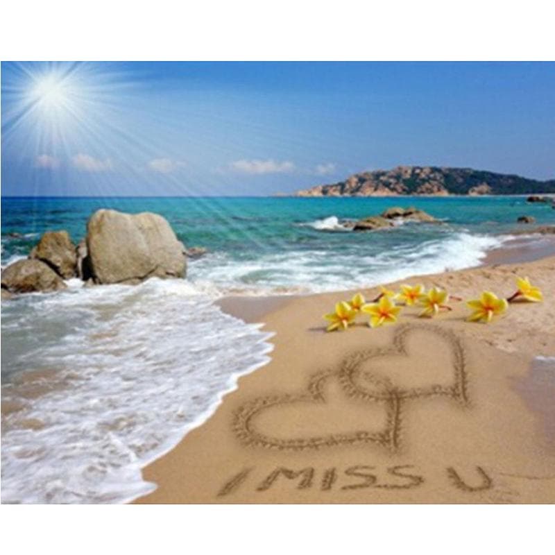 Diamond Painting Rhinestones Embroidery Craft Painting DIY Manual Cross Stitch Beach Love Wall Arts 20X30CM