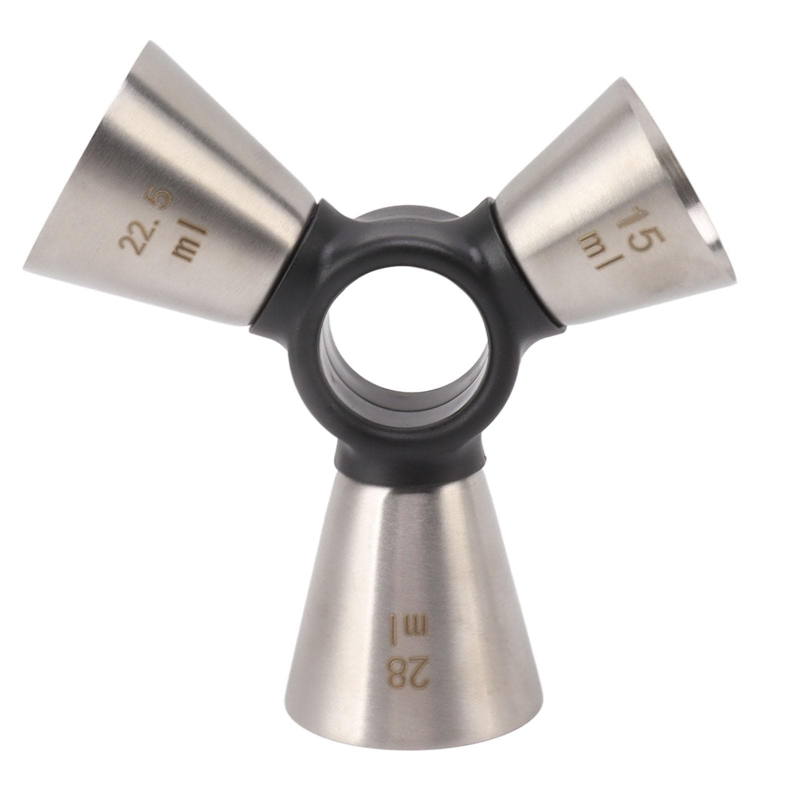 3 End Bar Measuring Cup 304 Stainless Steel Ergonomic Wine Measuring Device for Wine Mixing Tools Silver