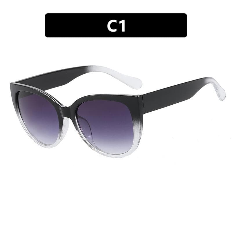 Retro Cat Eye Sunglasses Women Gradient Lens UV400 Protection Wide Leg Design Unisex Female Shades Fashion Sun Glasses